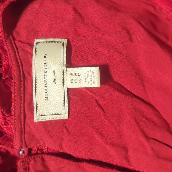 Anthropologie red lace jumpsuit - Picture 6 of 8